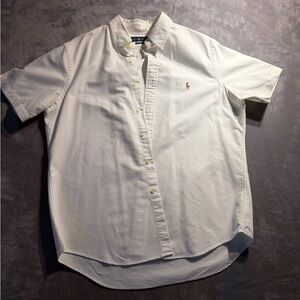 Ralph Lauren White Short-Sleeve Button-Down Oxford Shirt